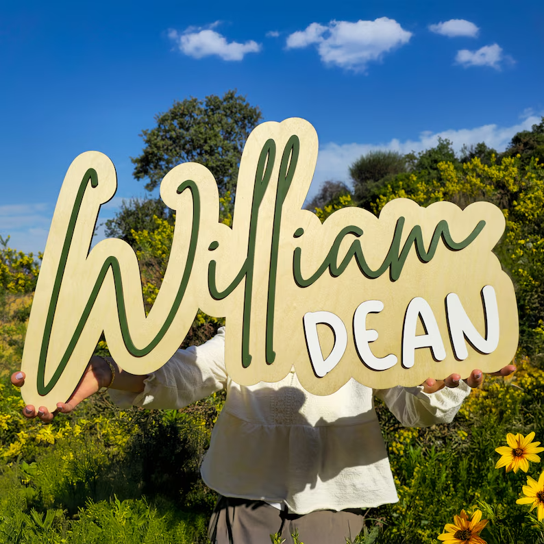 Baby name sign cutout